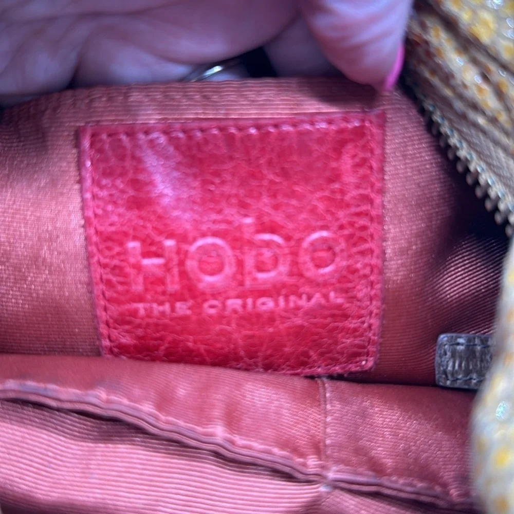 Hobo International Gold Yellow Hobo Bag Snakeskin Pattern with Leather Handle